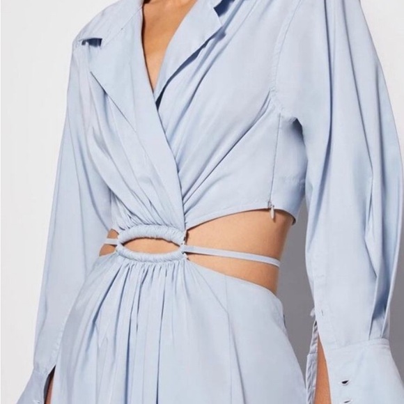 Jonathan Simkhai Stylish cut out Maxi blue Wrap Dress - Picture 4 of 6